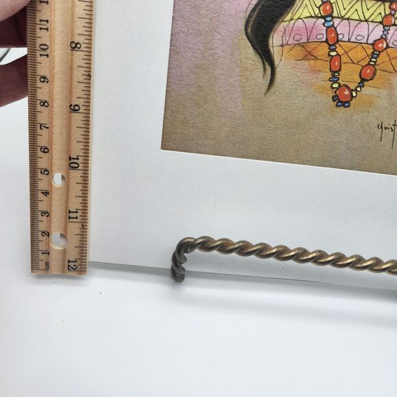 Vintage Gerda Christoffersen NATIVE AMERICAN girl Screen Print - Picture 3 of 5